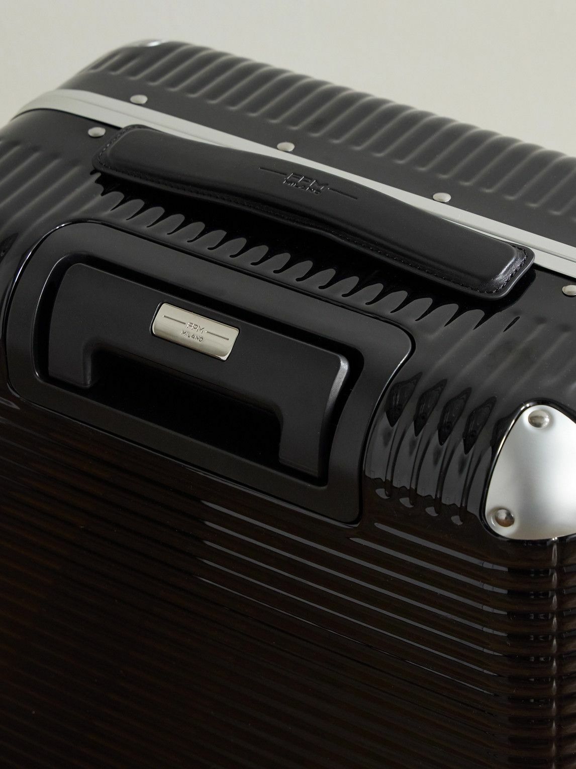 FPM Milano - Bank Light 55cm Leather-Trimmed Polycarbonate Spinner Suitcase