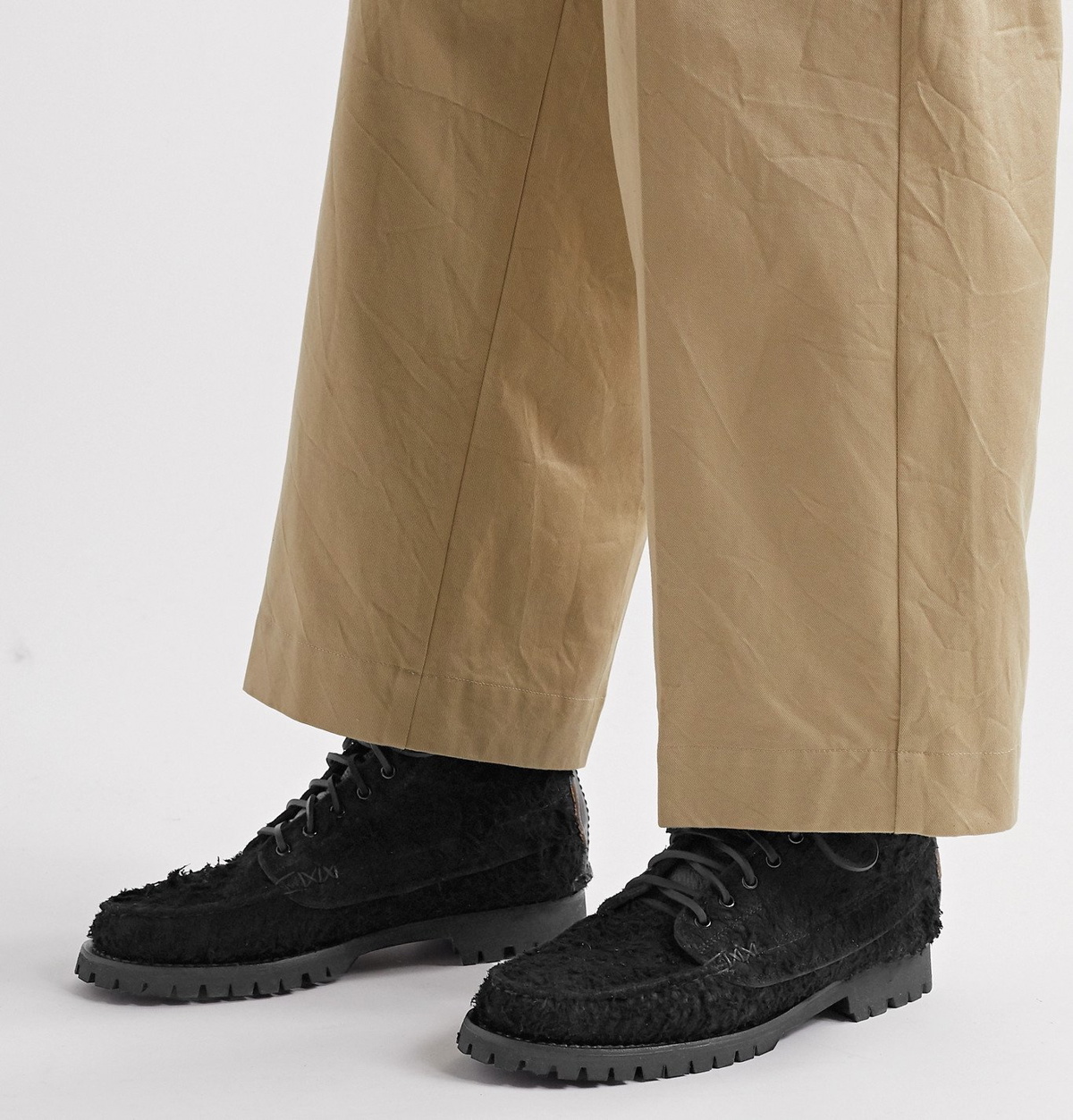 Yuketen - Angler Leather-Trimmed Brushed-Suede Boots - Black Yuketen