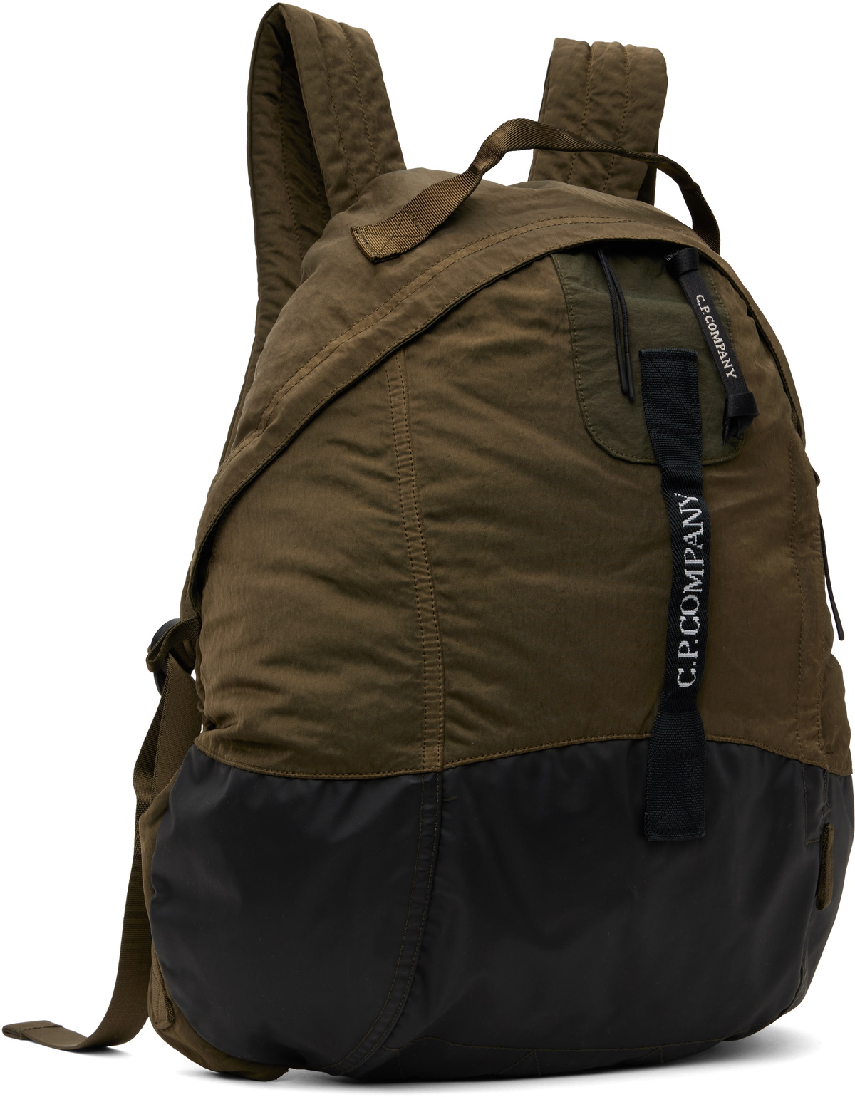 C.P. Company Green Nylon B Rounded Backpack C.P. Company