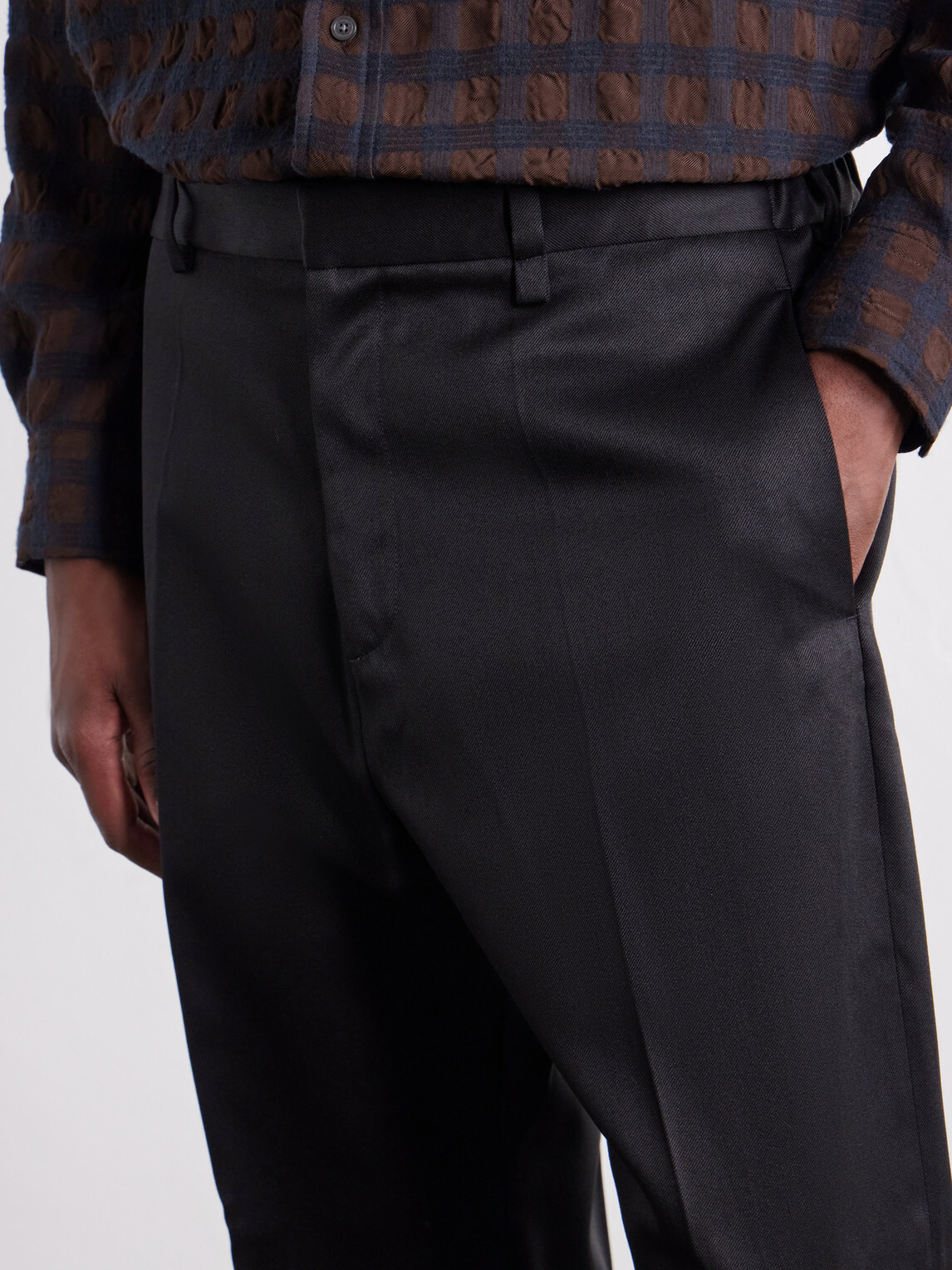 Willy Chavarria - Tapered Wool-Blend Twill Trousers - Black