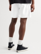 FRIENDS WITH ANIMALS - Straight-Leg Logo-Embroidered Cotton-Jersey Shorts - White