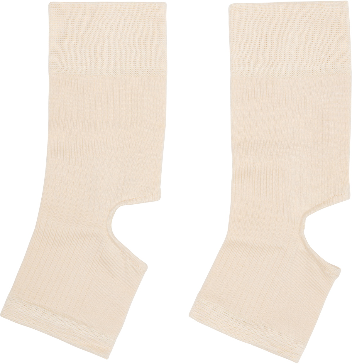LEMAIRE Beige Cut-Out Rib Gaiter Socks