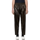 Hed Mayner Brown Faux-Leather Trousers