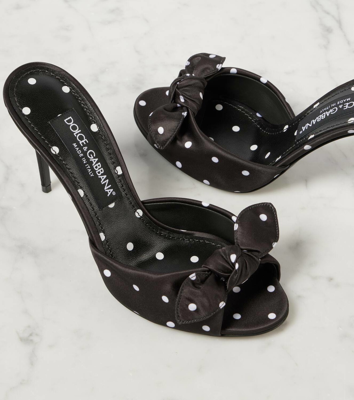 Dolce&Gabbana Polka-dot satin mules Dolce & Gabbana