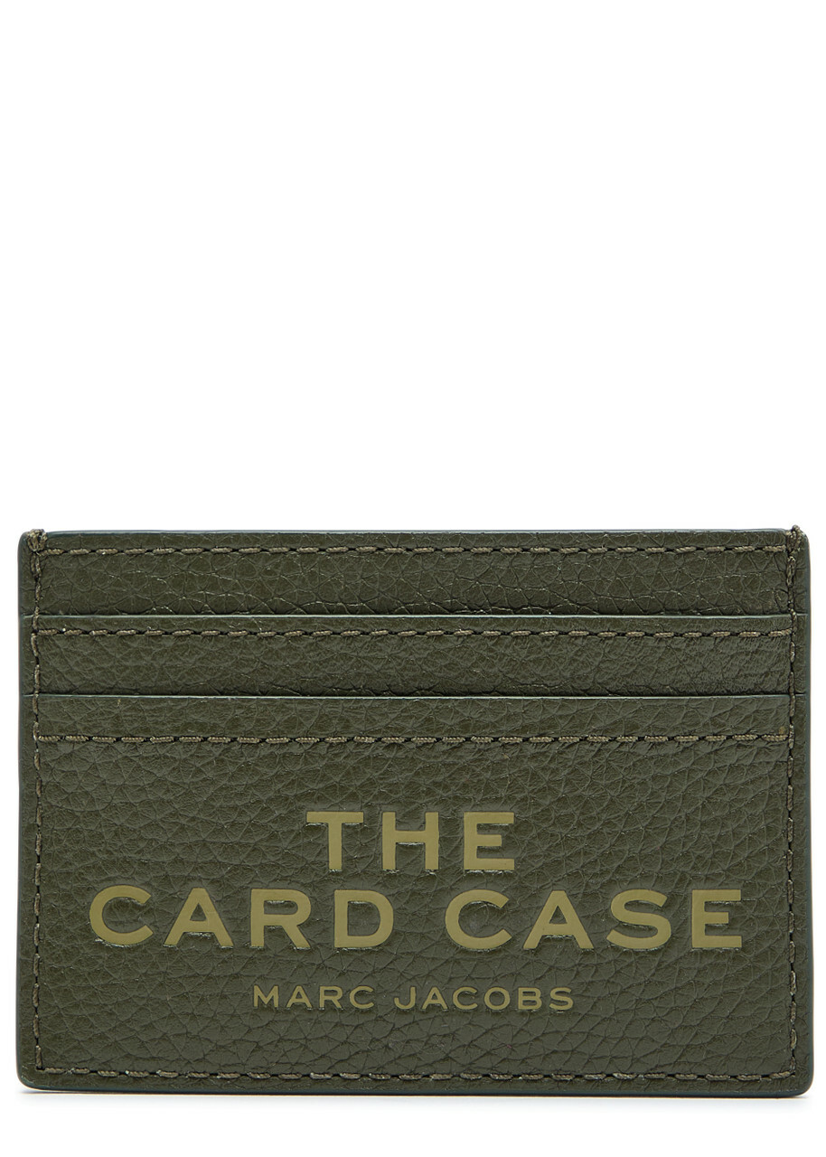 Marc Jacobs The Card Case Grained Leather Card Holder - Dark Green - One Size