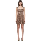 Versace Jeans Couture Brown Leopard Pleated Tank Dress