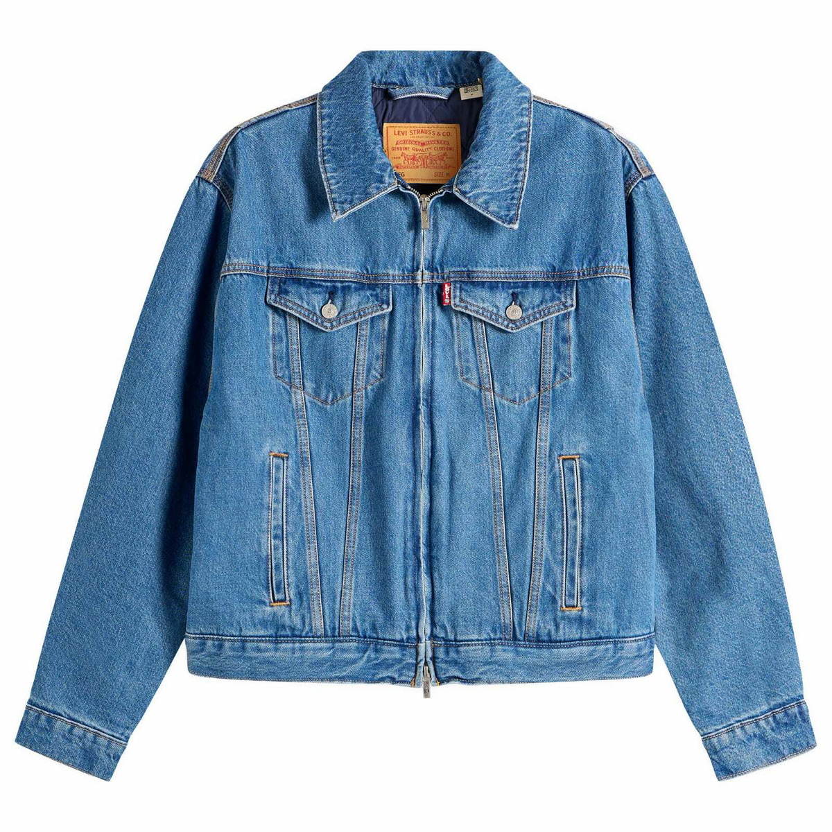 Levi's Men's x Sky High Farm Universe Zip Trucker Jacket in Mid Stone Wash