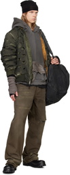 Alexander Digenova Khaki Double Layer Reversible Bomber Jacket