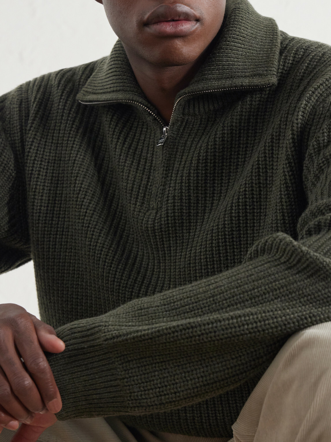 A.P.C. - Virgin Wool Half-Zip Sweater - Green