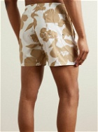 Canali - Straight-Leg Mid-Length Floral-Print Swim Shorts - Brown