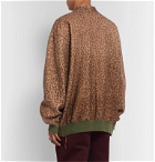 KAPITAL - Reversible Printed Brushed-Fleece and Cotton-Jersey Cardigan - Animal print