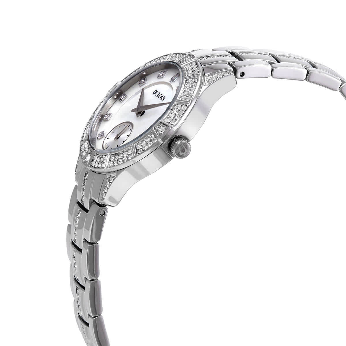 Bulova Women\'s Watch 96L291 Quartz White Mother of Pearl Dial Crystal Accent Bulova Quartz Crystal White Mother of Pearl Dial Ladies  main image 3
