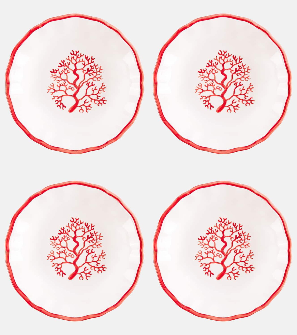 Les-Ottomans Coral set of 4 ceramic bowls