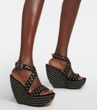 Alaïa Embellished suede wedge sandals