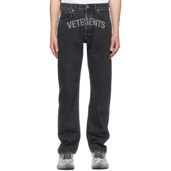 Photo: VETEMENTS Black Washed Laser Logo Jeans