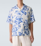 Commas Floral linen bowling shirt