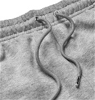 Burberry - Embroidered Mélange Fleece-Back Cotton-Blend Jersey Sweatpants - Men - Gray