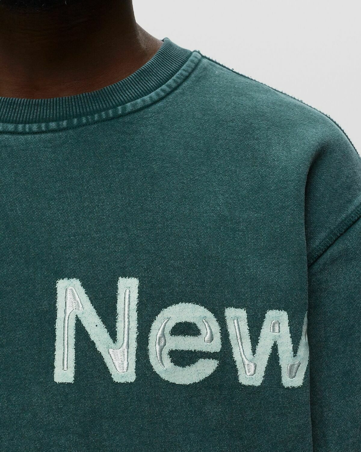 New Amsterdam Washed Name Sweat Green - Mens - Sweatshirts New