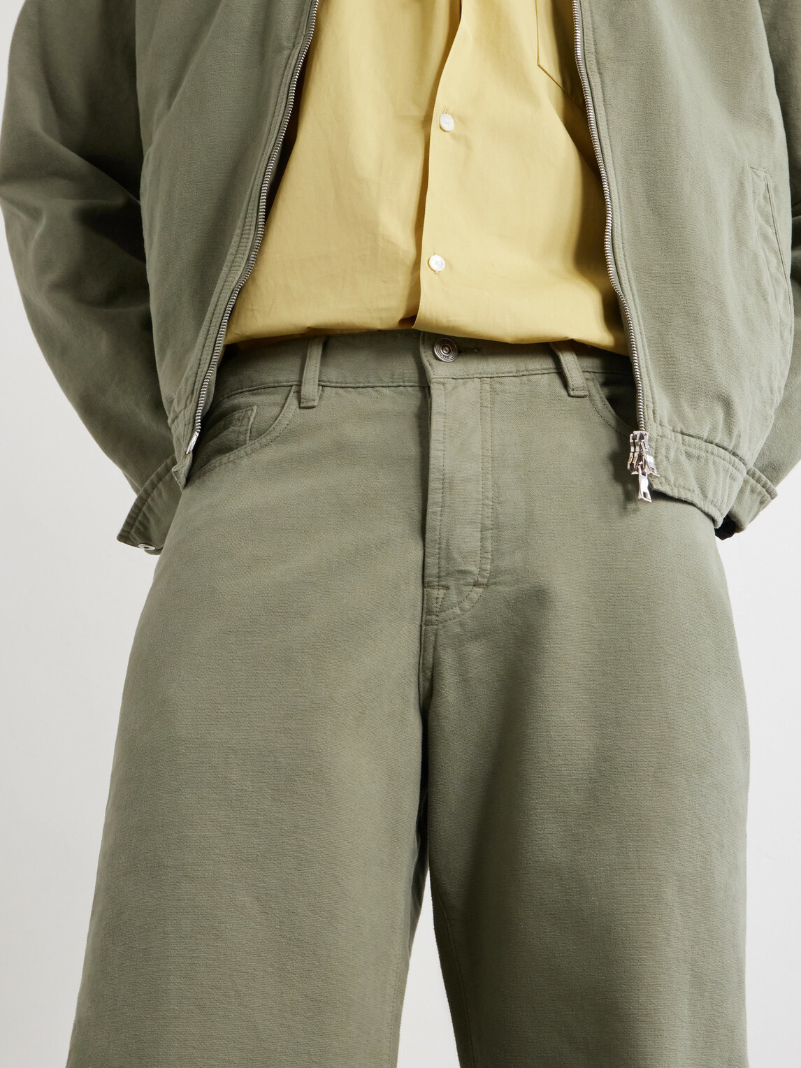 Mr P. - Edward Straight-Leg Linen Trousers - Green