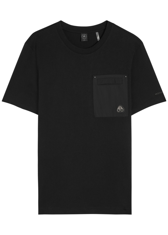 Photo: Moose Knuckles Dalon Chest Pocket Cotton T-shirt Black