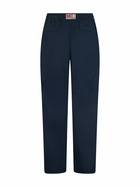 MC2 Saint Barth Man Navy Blue Seersucker Cotton Pants Relais