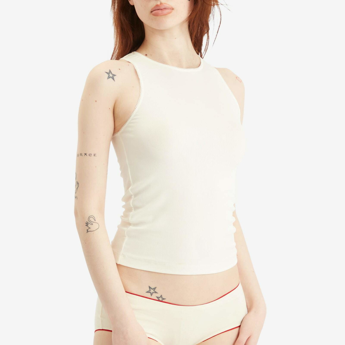 Fruity Booty Women's Second Skin Tank Top in Off White