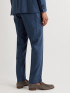 Canali - Kei Slim-Fit Tapered Linen and Wool-Blend Suit Trousers - Blue