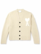 AMI PARIS - Logo-Jacquard Alpaca-Blend Cardigan - Neutrals