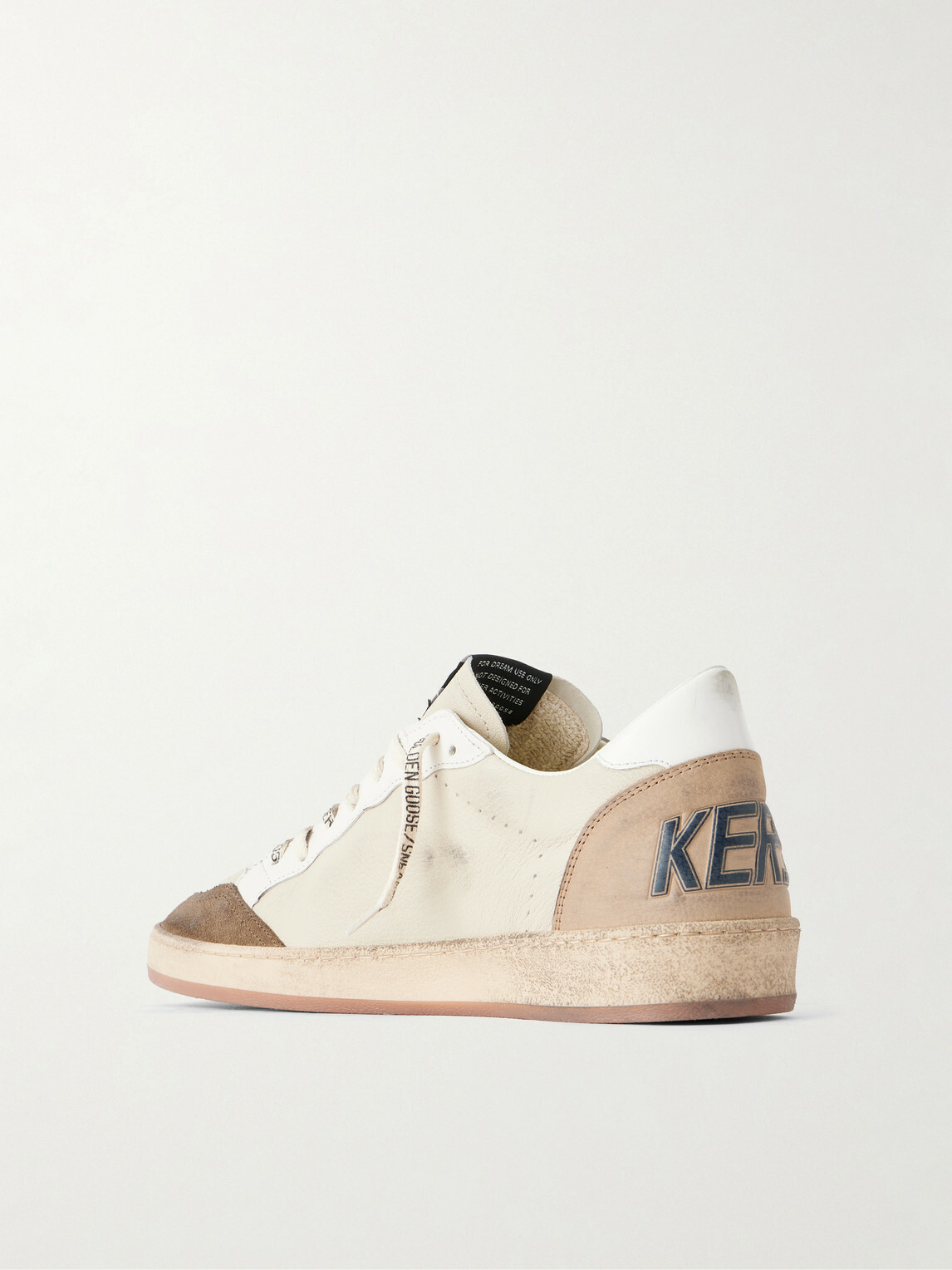 Golden Goose - Ball Star Distressed Suede -Trimmed Leather Sneakers - Neutrals