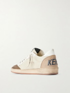 Golden Goose - Ball Star Distressed Suede -Trimmed Leather Sneakers - Neutrals