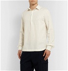 Barena - Striped Cotton and Wool-Blend Half-Placket Shirt - Off-white