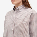 Saks Potts Women's Williams Sequin Stripe Shirt in Brown Stripe Sequin