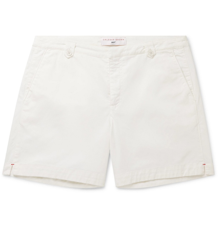 Photo: Orlebar Brown - 007 For Your Eyes Only Cotton and Linen-Blend Twill Shorts - Neutrals