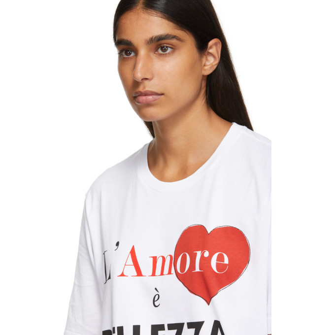 Dolce and Gabbana White LAmore e Belleza T-Shirt Dolce & Gabbana