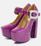 Bottega Veneta - Mostra leather platform Mary Jane pumps