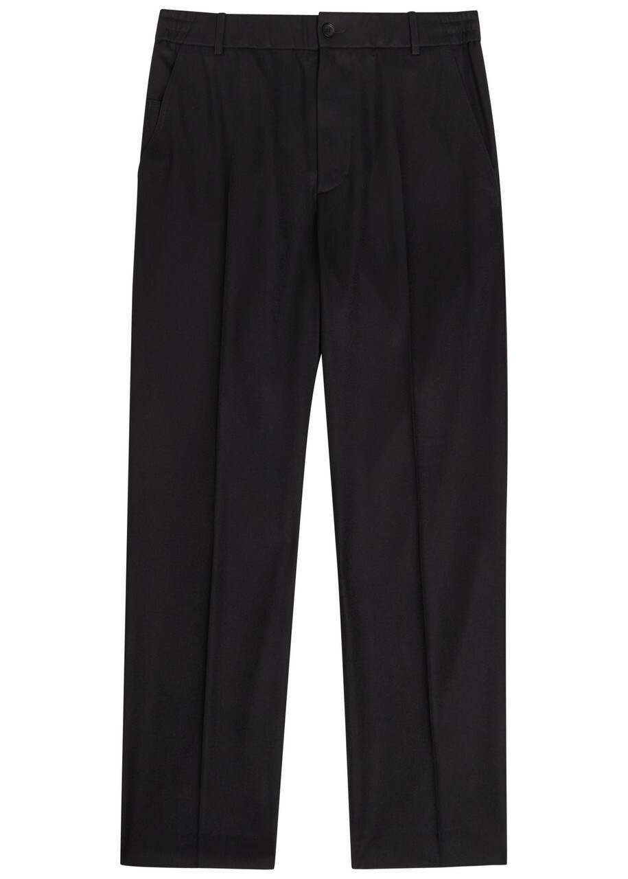 Moncler Wide-leg Wool Trousers Black