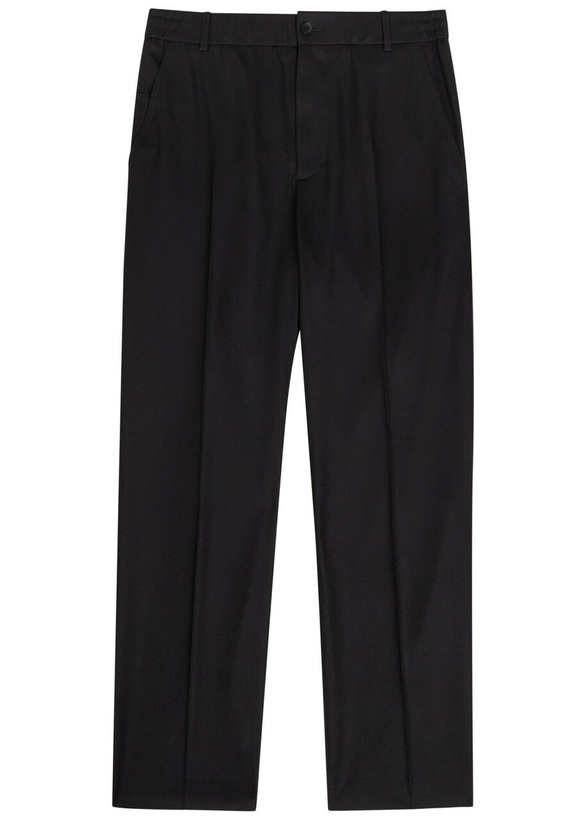 Photo: Moncler Wide-leg Wool Trousers Black