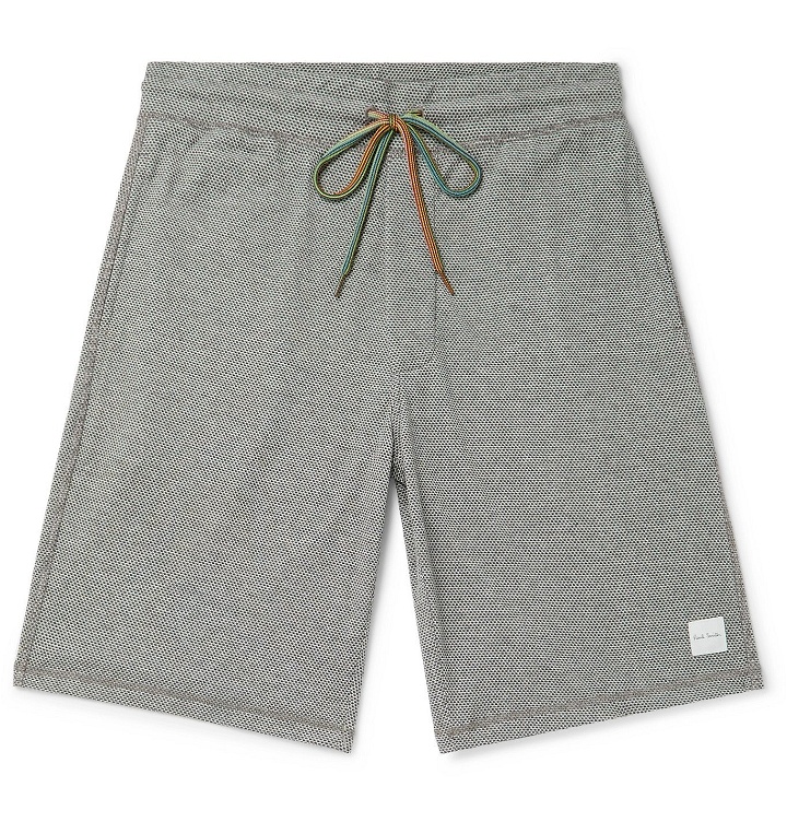Photo: Paul Smith - Honeycomb Cotton-Blend Jersey Drawstring Shorts - Gray