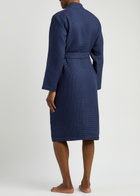 Polo Ralph Lauren Logo-embroidered Waffle-knit Cotton Robe Navy