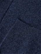Sid Mashburn - Shawl-Collar Ribbed Wool-Blend Cardigan - Blue