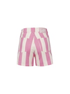 MC2 Saint Barth Woman Pink Striped Print Denim Bermuda Cancun