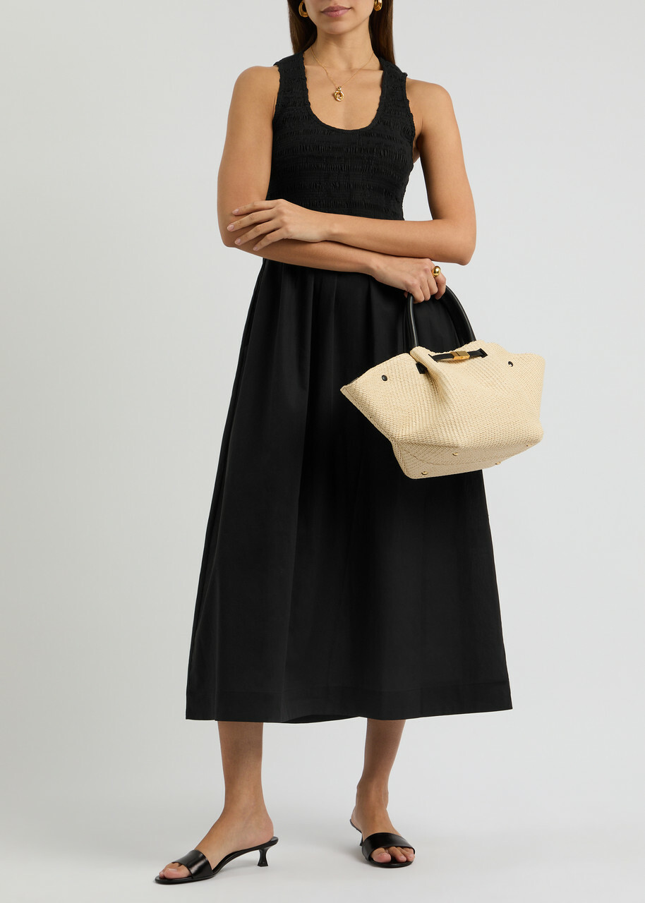 Faithfull The Brand Matera Cotton Midi Dress Black Faithfull The Brand