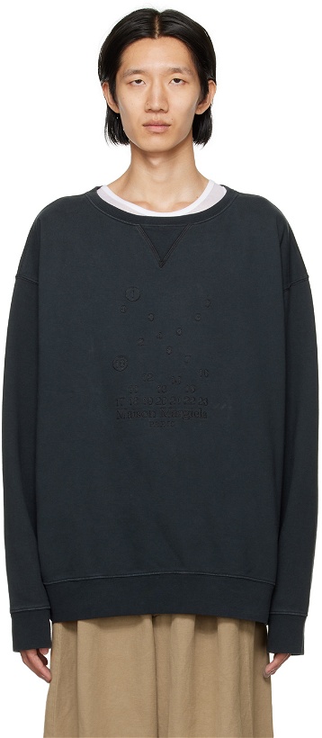 Photo: Maison Margiela Gray Embroidered Sweatshirt