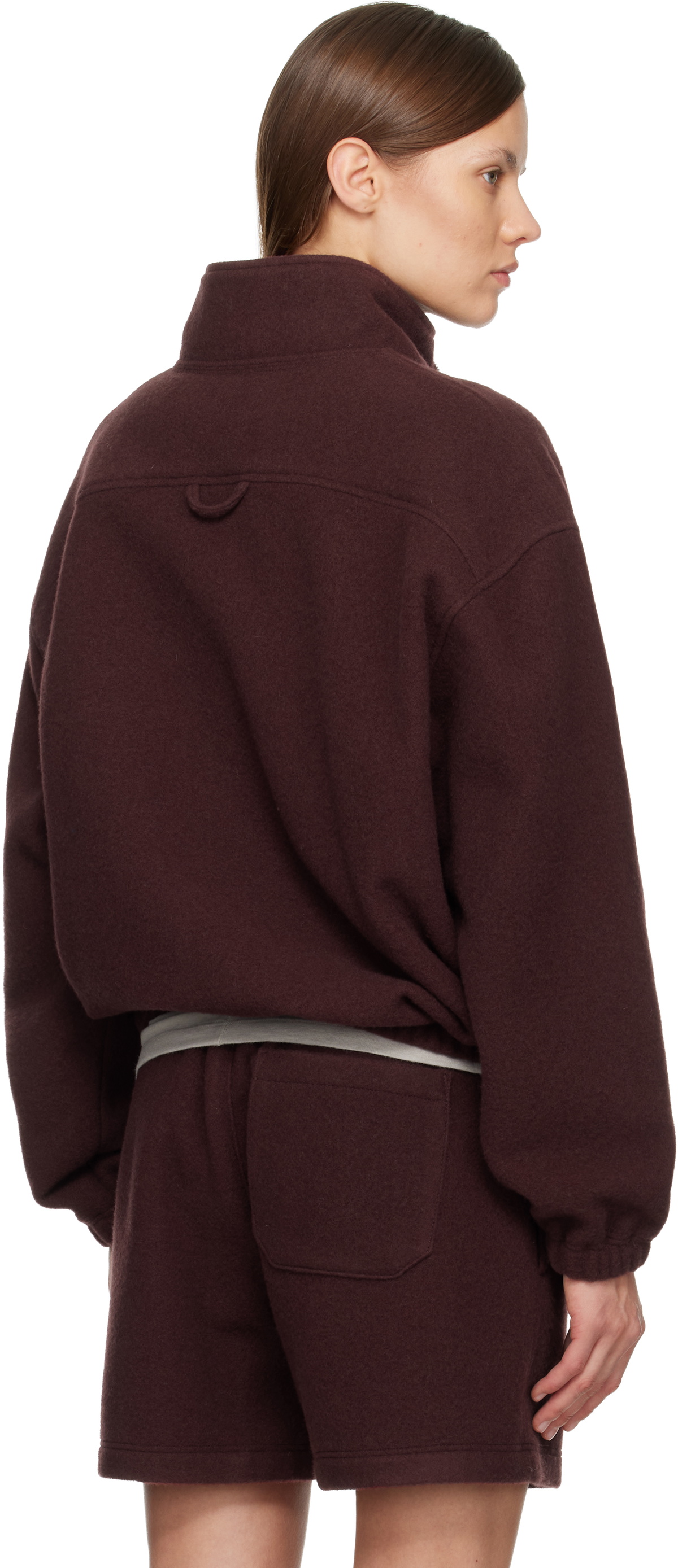 Rier SSENSE Exclusive Burgundy Fleece Jacket
