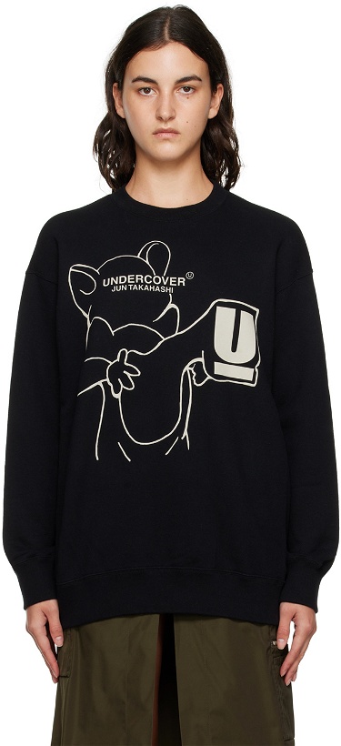 Photo: UNDERCOVER Black Flocked Sweatshirt