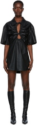 Yuzefi Black Ruched Short Dress