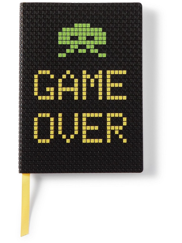 Photo: Serapian - Space Invaders Printed Stepan Coated-Canvas and Leather Notebook
