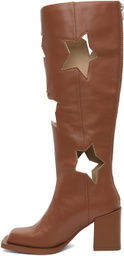 ANDREJ GRONAU SSENSE Exclusive Brown Star Cut Boots