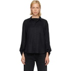 Citizens of Humanity Black Kayla Shrunken Linen Shirt