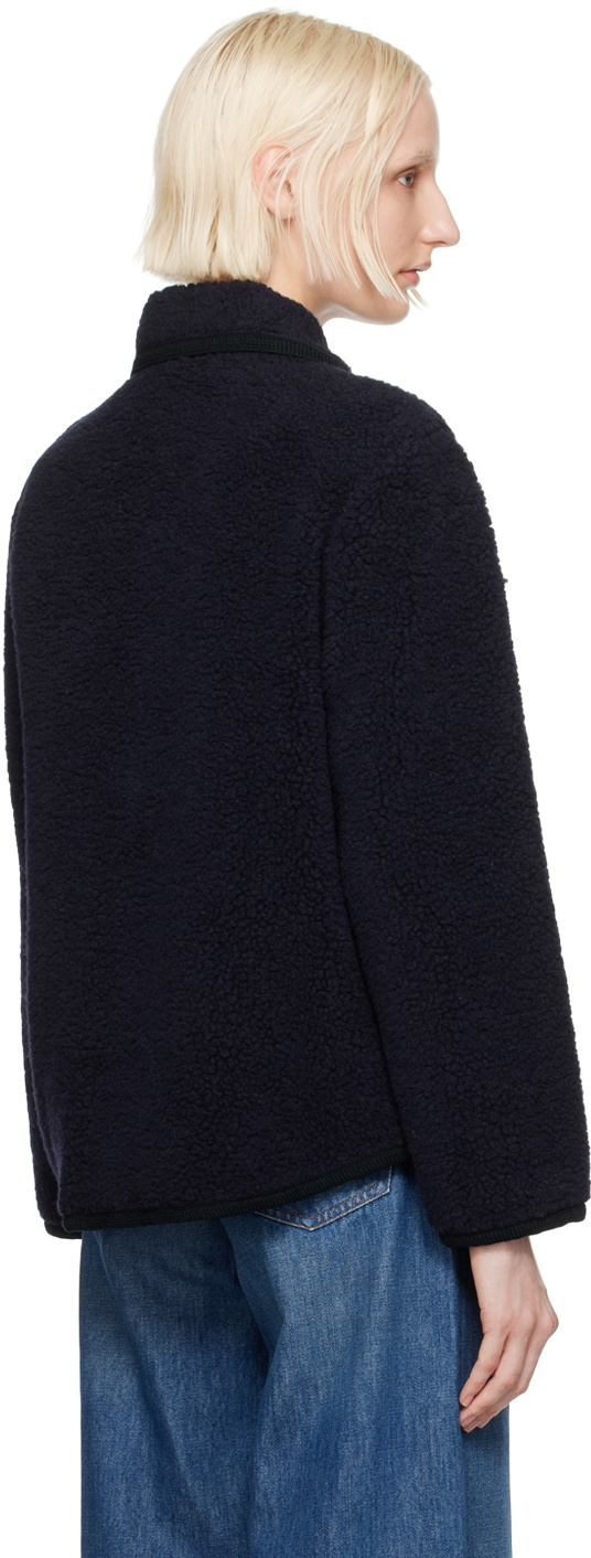A.P.C. Navy Esther Faux-Shearling Jacket